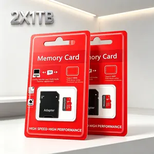2 Pack Durable MicroSDXC Card for Mobile Phones, 1TB SD Memory Card for Car Audio, Micro TF SD Cards for Dash Cams, SD Card for Security Cameras, Micro SD Card with Adapter for PC & Reliable Data Storage