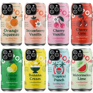 Olipop Drink Phone Case, Fruit Soda Can (Orange, Strawberry, Lemon) - Creative Colorful Aesthetic Phone Accessory, Cute Summer Vibe Cover, Compatible with iPhone X, 11, 12, 13, 14, 15, 16, 17 & more
