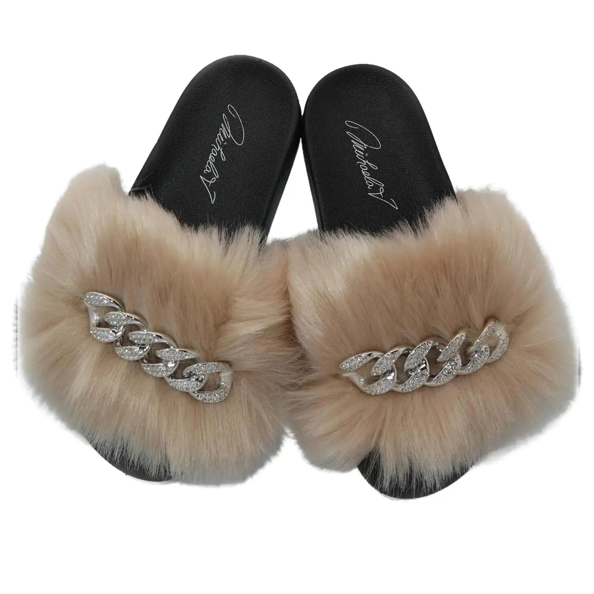 Michaela V Slippers in Tan Shoe Women