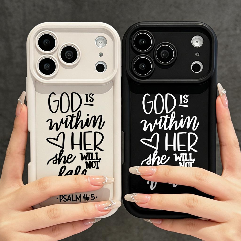 Psalm 46:5 God Is Within Her She Will Not Fall Phone Case for iPhone 11/12/13/14/15/16/17 Pro Max Plus & 17 Air, Christian Religious Shockproof Case TYJT260409020