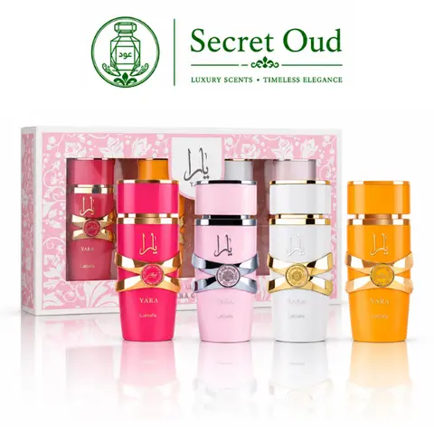 Lattafa My Yara Collection Women's 4-Pack 25ml EDP Boxed Fragrance Gift Set - Floral Scent Perfumes for Women, Includes Yara, Candy, Moi, Tous, Ideal Gifts