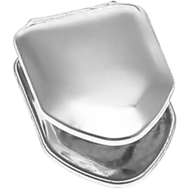 EXCEART 2PCS Single Teeth Grillz Real Single Tooth Grillz Grills Cap for Teeth Men Hip Hop (Silver)