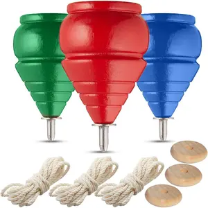 Authentic Spinning Tops Classic Wooden Trompos [Set of 3]