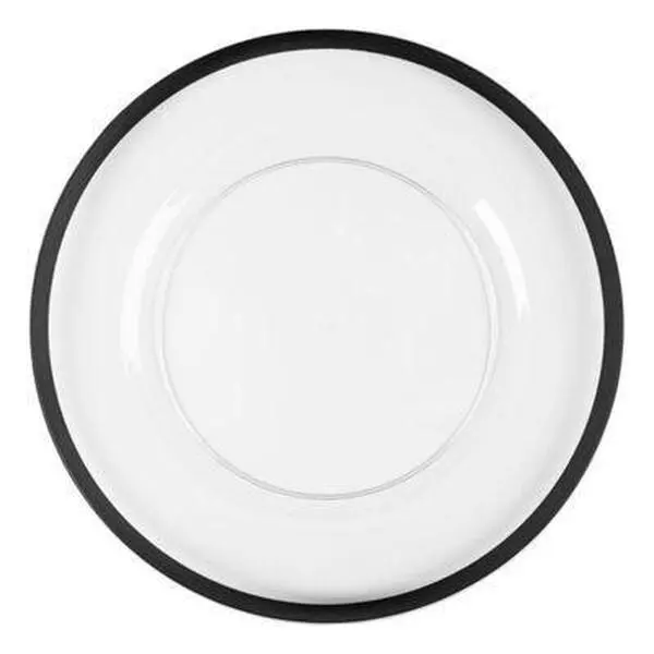 Clear With Black Rim Charger Plate
