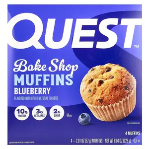 Quest Nutrition Bake Shop Muffins, Blueberry, 4 Pack, 2.01 oz (57 g) Each