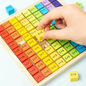 Wooden multiplication table, children's hundred number board multiplication table, puzzle math toys, Christmas gifts to improve hands-on ability, birthday gifts