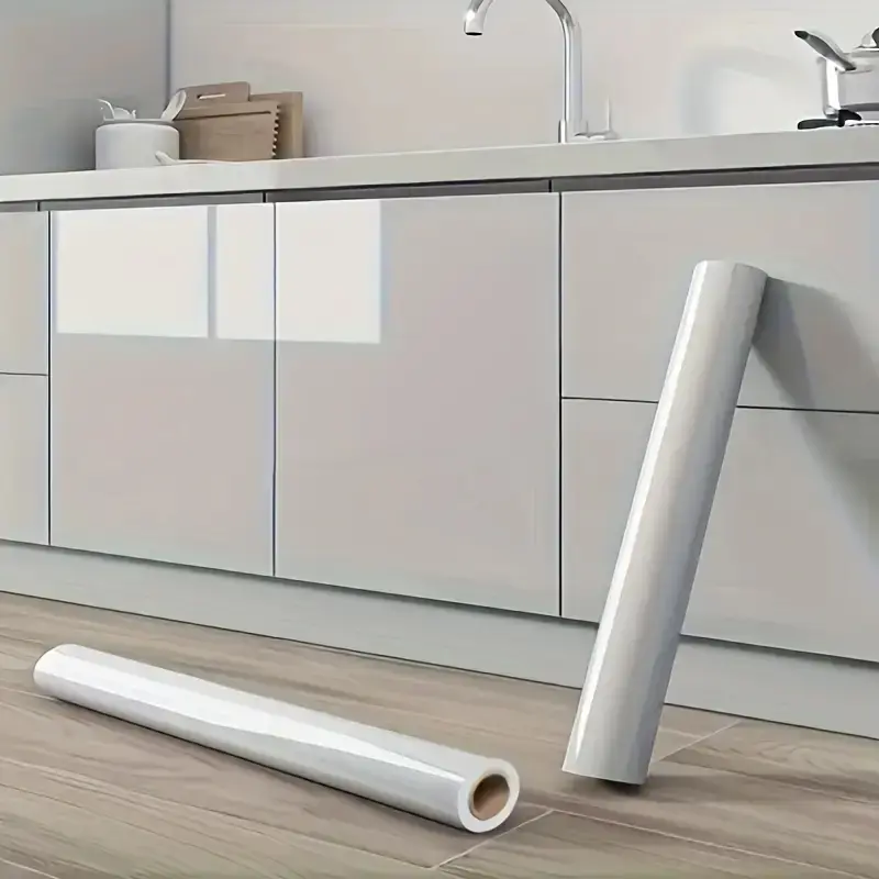 1 roll glossy solid color self-adhesive wallpaper, Peel and stick, easy to install and clean, suitable for countertops, cabinets and living room walls, for home decoration, kitchen wall decoration