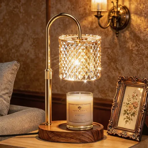 Adjustable Height Electric Candle Stand with Timer, Dimmer Control, 2 Heating Bulbs - Light, Wax Melts & Jar Candle Accessory, Aesthetic Home Decor, Unique Funky Home Decor, Funky Unique Accessories, Ideal Housewarming Gift