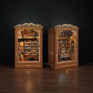 Time Bookstore - Book Nook Kit for Adults Booknook DIYMiniature House Kit 3D Wooden Puzzles for Adults WoodGifts for Book Lovers Women Friends SQ-47-23