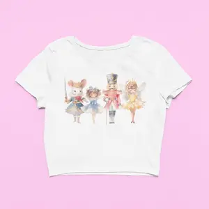 The Nutcracker Crop Top | Sugar Plum Fairy Ballet Christmas Graphic Top  Trendy Holiday Shirt For Women | Cute Gift