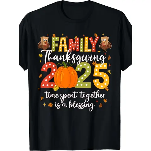 Family Thanksgiving 2025 Thanksgiving Crew Turkey Matching T-Shirt Suitable for men and women
