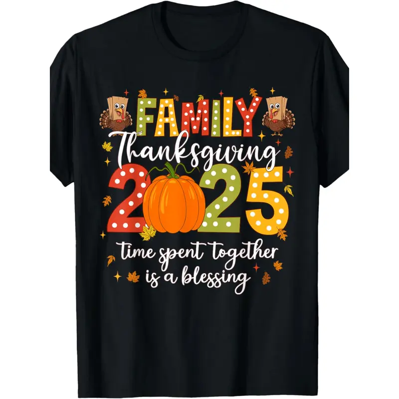Family Thanksgiving 2025 Thanksgiving Crew Turkey Matching T-Shirt Suitable for men and women