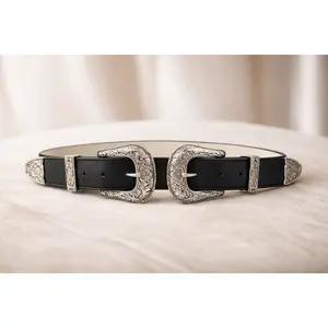 WESTERN DOUBLE BUCKLE BELT