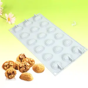18-Cavity Walnut Food-Grade Silicone Mold DIY Chocolate Candy Mousse Cake Baking Tools Easy Demolding Mold Silicone Muffin Pan Silicone Baking Molds
