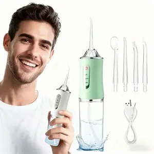 portable water flosser Replacement Nozzle for Portable Oral Irrigator with 4 Tips & USB Charging Cable for Effective Oral Care