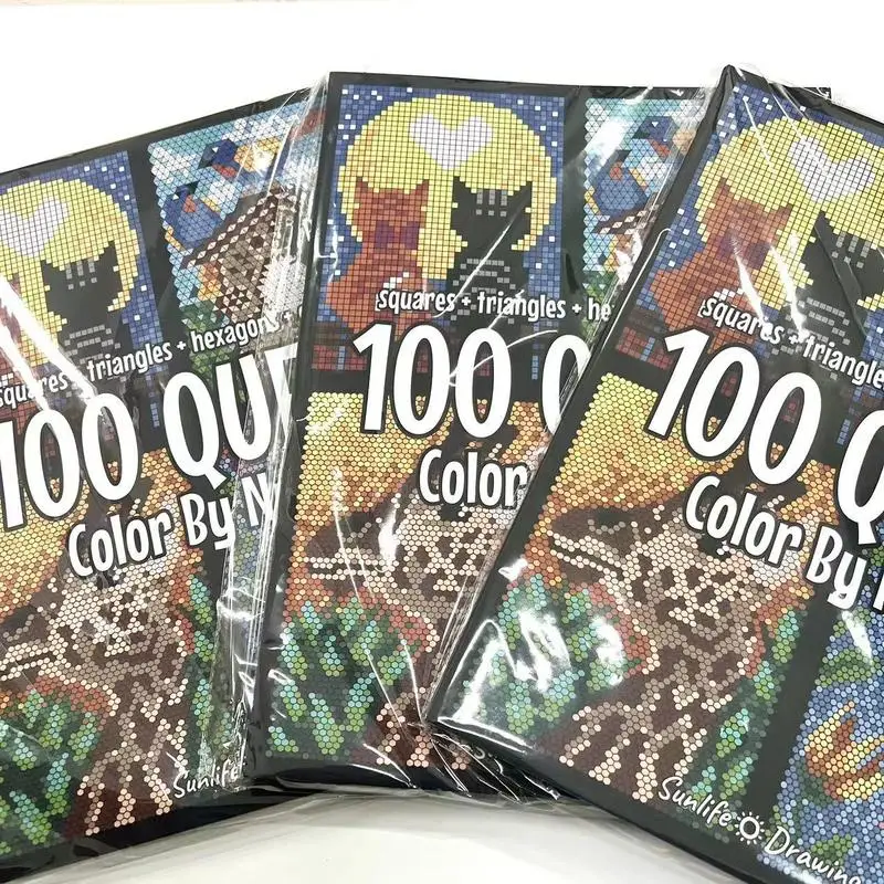 100 Quest Color By Number, 1 Count Challenging Number Puzzles Activity Book by Squares, Triangles, Hexagons and Circles