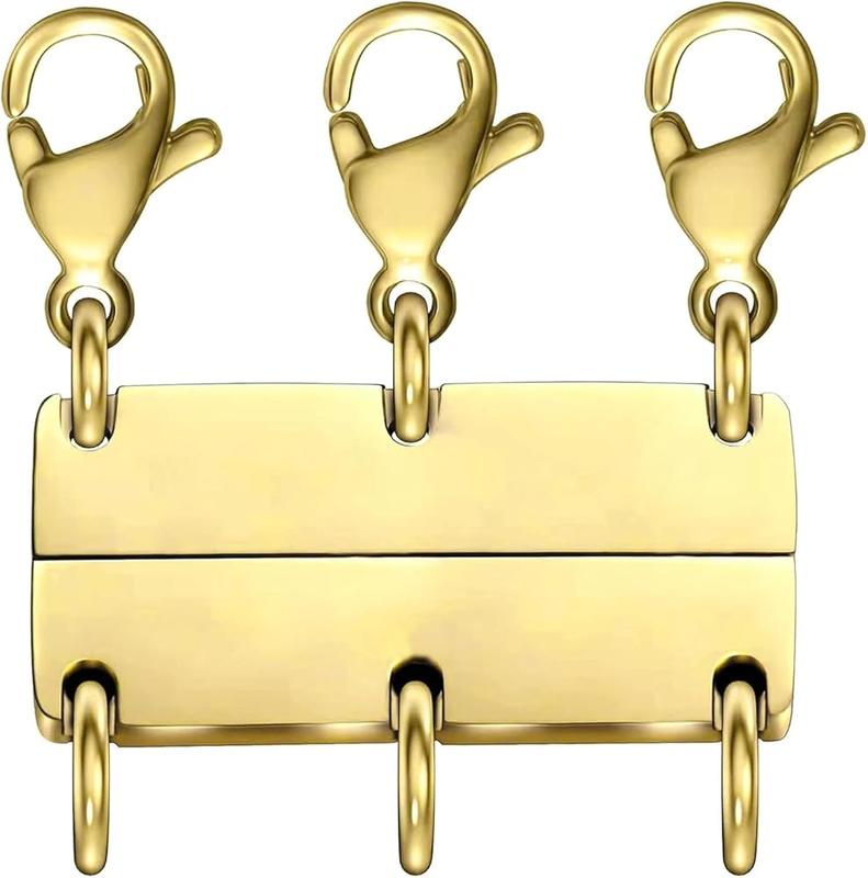 Necklace Layering Clasp 18K Gold Necklace Separator for Layering Magnetic Multiple Necklace Clasps and Closures for Women Necklace