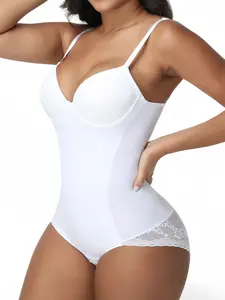 1pc, Women's Shapewear with Lace, Hip Lifting, Tummy Control and Waist Sculpting, Women's Bodysuit with Bra, Skin-friendly and High Elastic, Postpartum Shaping and Yoga Fitness, Can be Worn Outside, Suitable for Various Holidays