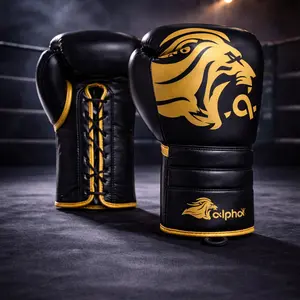 ALPHA LACE BOXING GLOVES 16oz Black/Gold