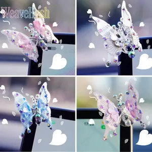 4Pcs Flying Butterfly Decor Stickers, Pink Purple Moving Butterfly Wall Art, Cute 3D Butterfly Ornaments for Car Interior Charm, Home Bedroom Room Wall Decor, Aesthetic Butterfly Jewelry Accessories for Women Girls Bedroom Decoration & Party DIY Decor