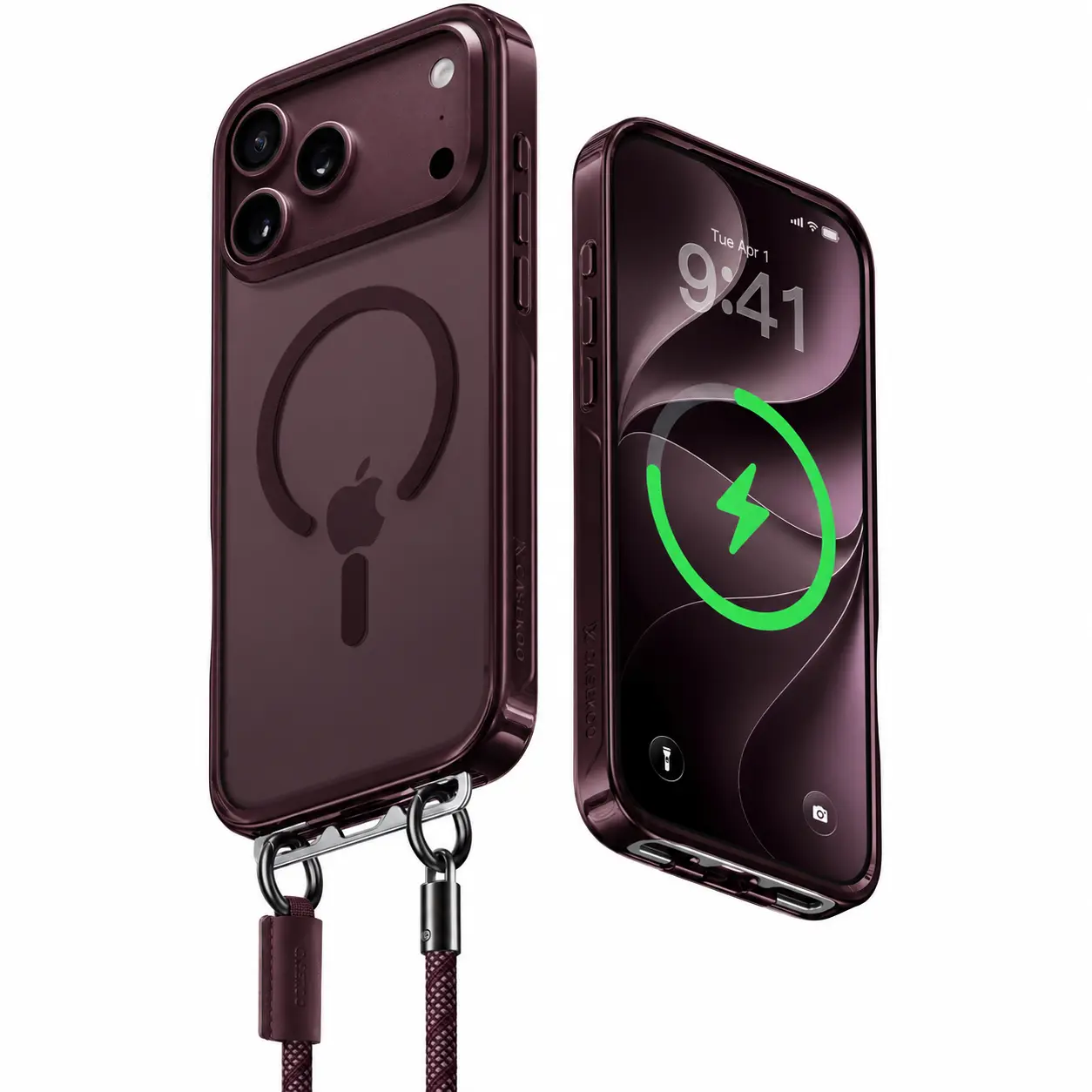 CASEKOO Glossy Magnetic Linkoo Protective Shockproof Smartphone Casing for 2027 New iPhone 18/17/16 Pro Max, Patented ClipSafe - Built-in Folding Hidden Tab, Anti-Theft Strap, Aluminum Alloy Lens Protection, Silver Frame, Orange Handheld Holder,techvibes