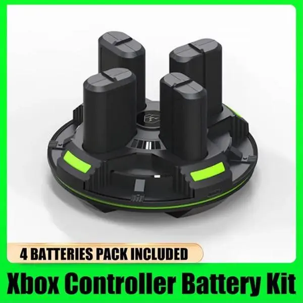 Xbox Controller Rechargeable Battery Pack Kit - 4 x 1100mAh Batteries & USB-C Fast Charging Dock - Compatible with Xbox 1, Series X-S Controllers Console Connection