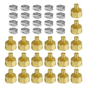 1/2" 20Pcs Brass Pipe Fittings, Clamp Style NPT Internal Thread Connector, Heavy Duty Adapter For Plumbing, Heating And Shower Systems