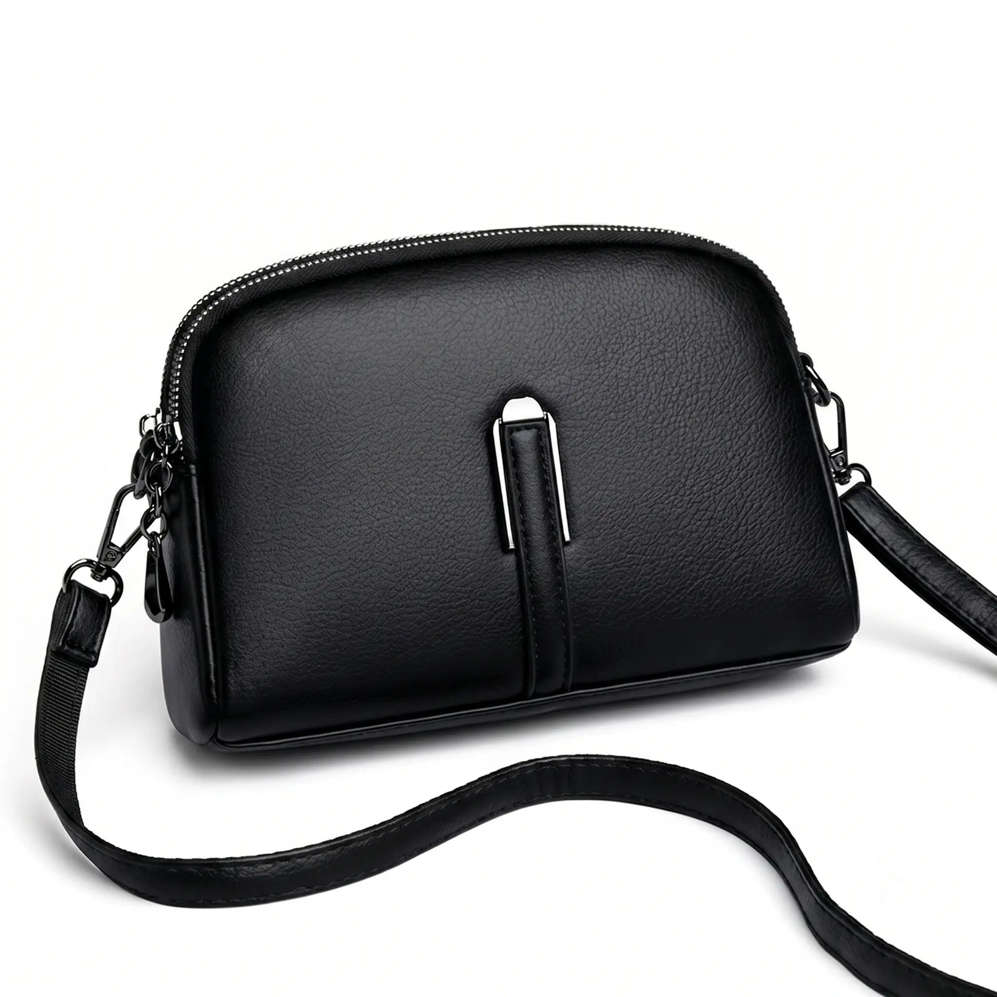 Women's Casual Chic Leather Crossbody Shoulder Handbag - Small Rectangular Zipper Clutch with Metal Clasp, Adjustable Strap, Fashion Bags, Hands-Free & Mini Shell Styles, Hand-Free Women's Crossbody & Shoulder Bags, Rectangle, Mini Shell Women's Crossbody