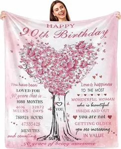 90th Birthday Gifts for Women Blanket 60"X50", Best Gifts for 90 Year Old Woman,90th Birthday Decorations for Women,90th Birthday Gift Ideas,Happy 90th Birthday Throw Blanket 1934