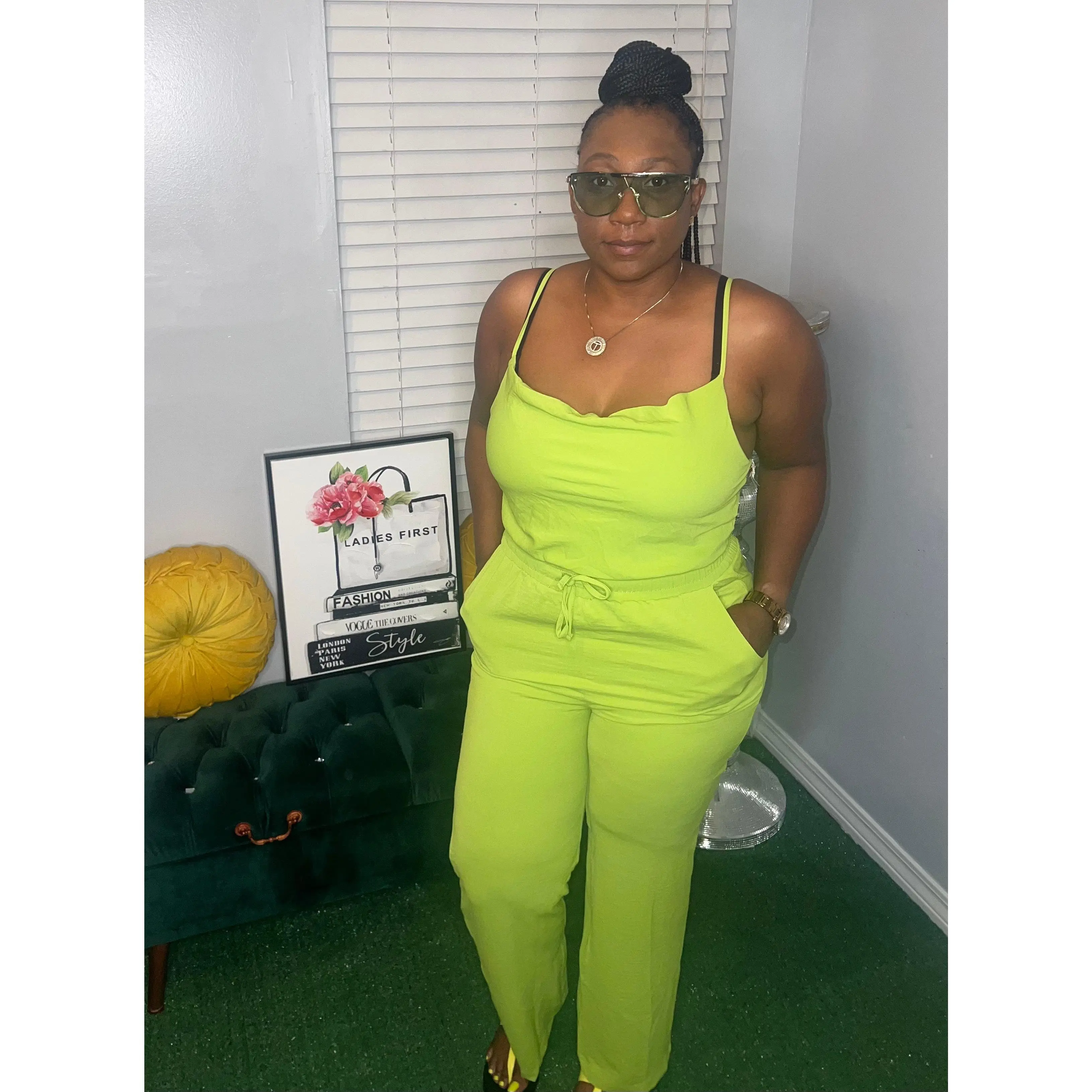 HEATHER JUMPSUIT( LIME)