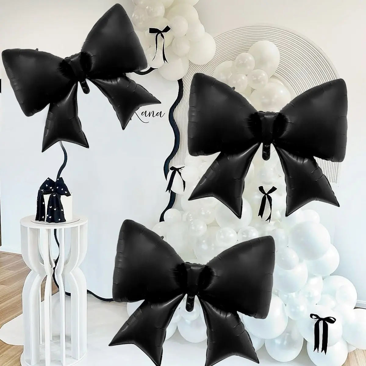 3pcs Large Matte Bow Foil Balloons Set, Party Balloons Decorations, Coquette Princess Party Decoration, Graduation, Birthday, Wedding, Shower, Photo Props