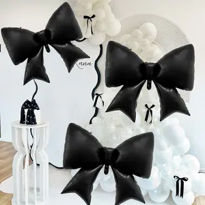 3pcs Large Matte Bow Foil Balloons Set, Coquette Princess Party Decor, Graduation, Birthday, Wedding, Shower, Photo Props