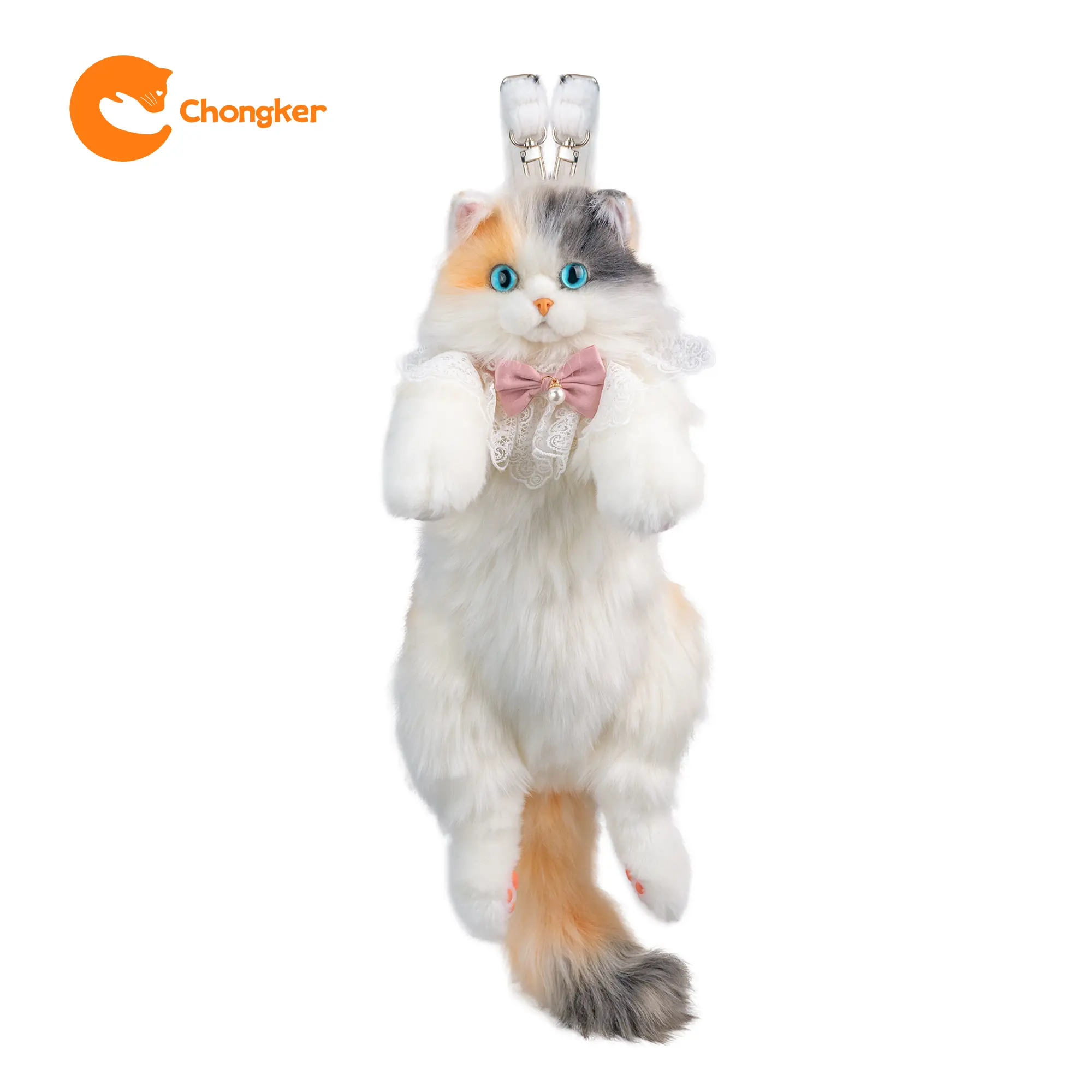 Clico Kitty Plush - Lifelike Stuffed Cat Plush Backpack, Handmade Cute Cat Shaped Plush, Large Light Calico,1PACK Catplushie