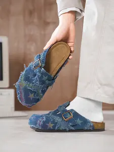 Unisex Slip-On Low Top Mesh Shoes, Gingham Pattern, Round Toe, Eva Sole, Casual Comfortable Footwear for All Seasons, Textured Design Clogs