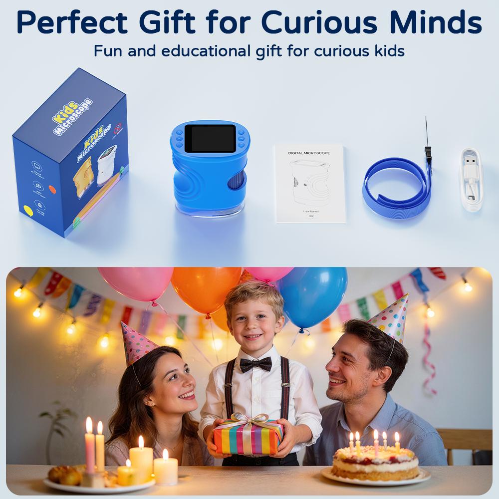 【2026 Upgrade】 1000X Handheld Microscope for Kids with 4K 2.0" Screen, Photo & Video Camera, Rechargeable and Portable, a Fun STEM Gift & Birthday Present for Ages 3+ 【2026 Upgrade】 1000X Handheld Microscope for Kids with 4K 2.0" Screen, Photo & Video Camera, Rechargeable and Portable, a Fun STEM Gift & Birthday Present for Ages 3+