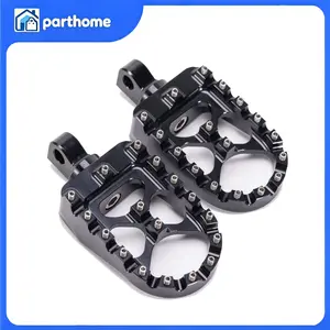 Black Wide Foot Pegs MX Style Footpegs For Harley Dyna Street Bob Low Rider