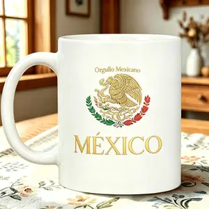America Cup Mexico Printed Women's Reusable Coffee Cups, Classic 11Oz Ceramic Mug Gifts Cup