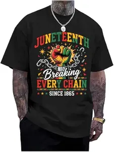 Juneteenth Shirts Men, Juneteenth Breaking Every Chain Shirt Women, Black History V-Neck Tshirt