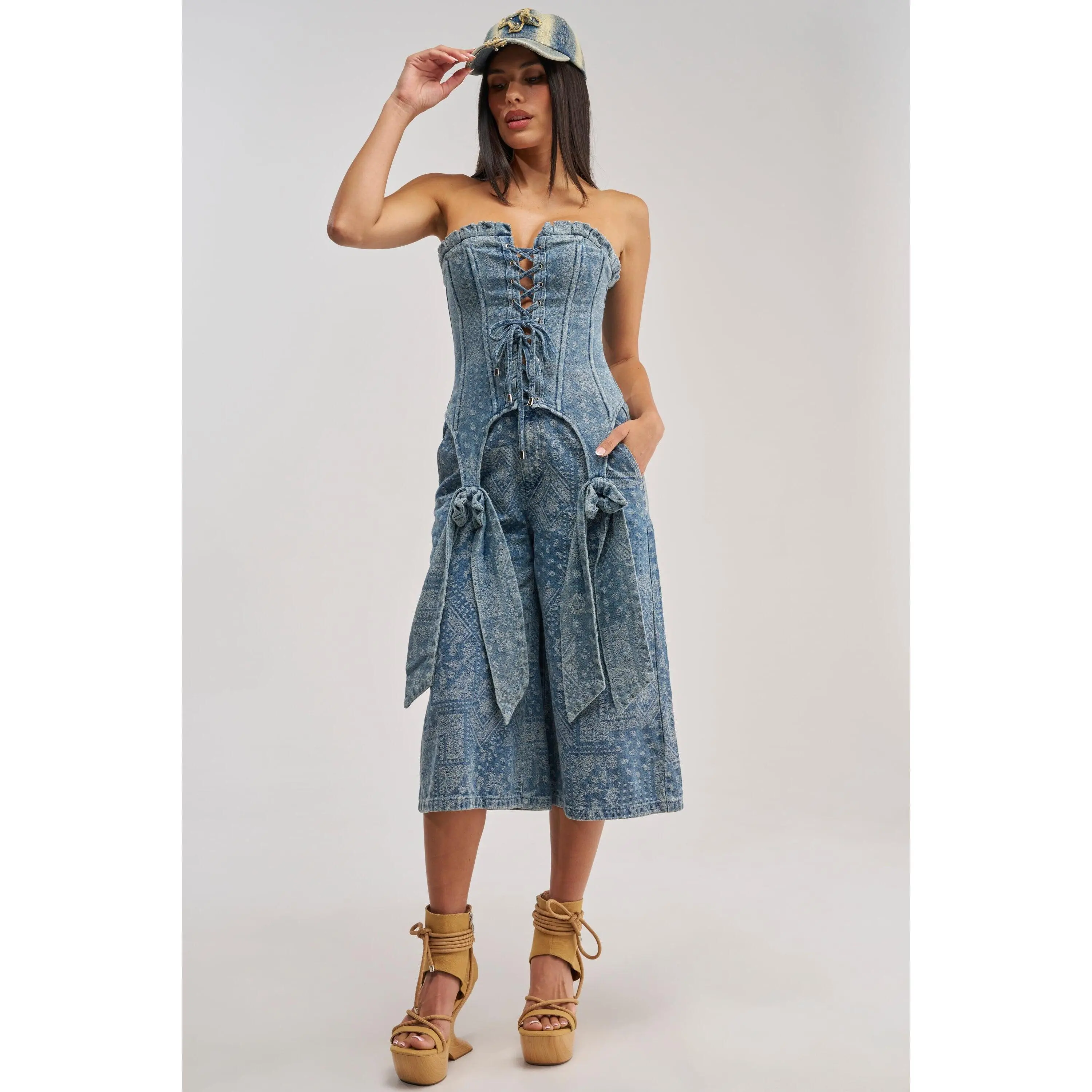 DREAMING BIG PAISLEY DENIM GAUCHO