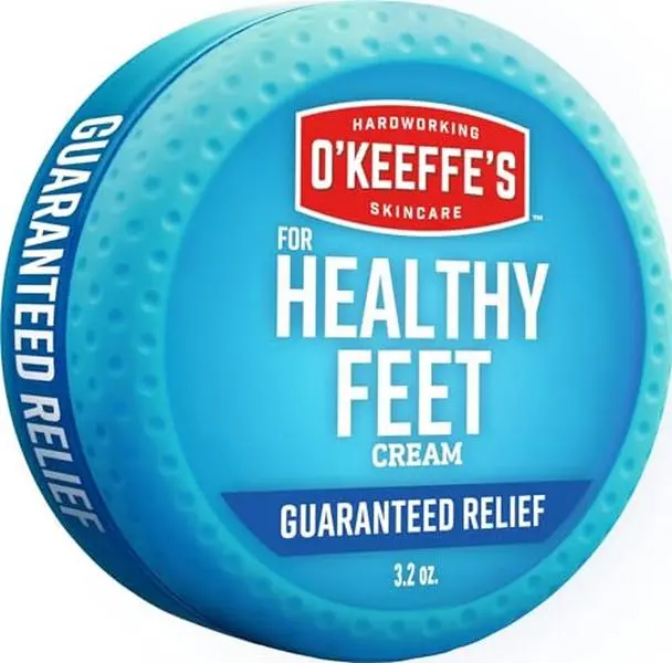 O'Keeffe's Healthy Feet Foot Cream, 3.2 oz Jar, 1-Pack For Extreme Dryness | Repairs Extremely Cracked, Dry Feet, Retains Moisture Levels, Hypoallergenic, Non-Greasy, Instantly Boosts Moisture
