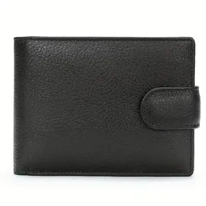 Men's PU Wallet with RFID Protection, Featuring a Spacious Tri-Fold Design, Multiple Card Slots, and a Coin Compartment, Suitable for Both Men and Women. Multi-functional and Stylish with a Buckle, Can Hold Coins, Multi-Card Holder, Vintage Faux