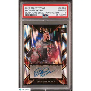 Bron Breakker 2023 Panini Select WWE Signature Selections Flash Prizm PSA 8