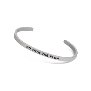 Go With the Flow Inspirational Cuff Bracelet