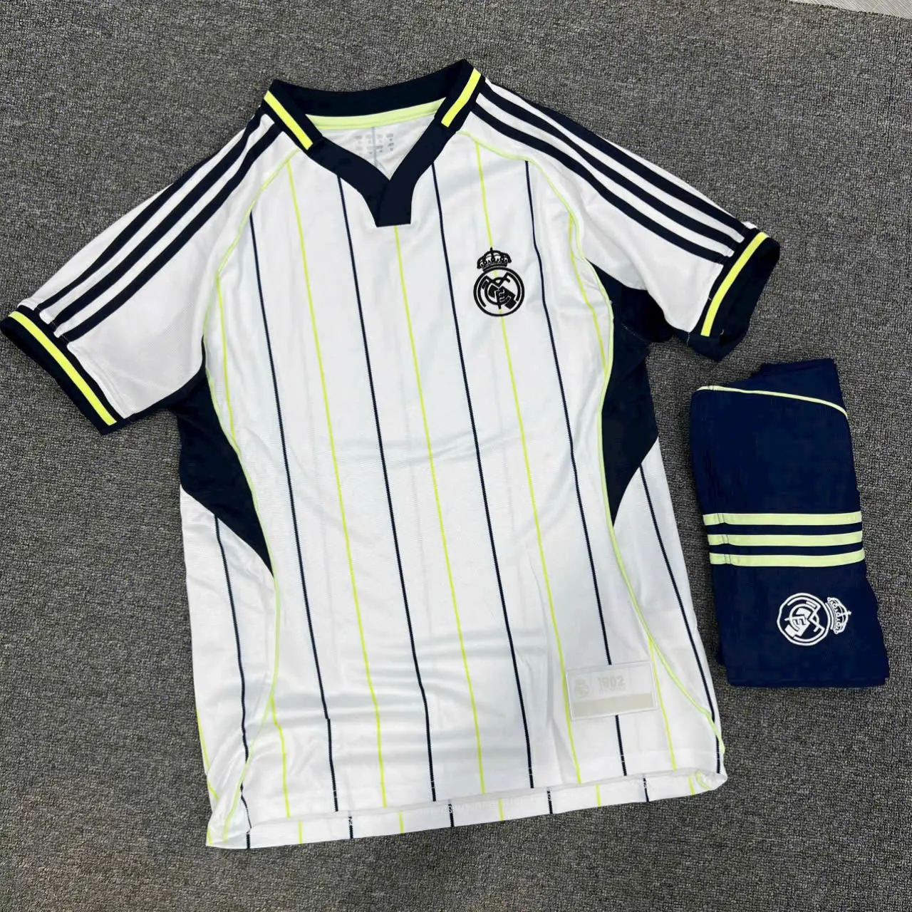 Men's Classic White and Blue Stripe Jersey & Shorts Two-Piece Activewear Set