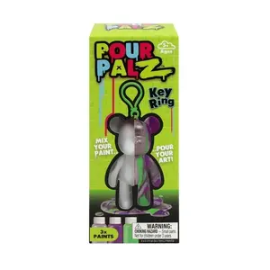 Pour Palz Paint Bear Keyring 3.2" Purple DIY Craft Kit with 3 Acrylic Paints for Ages 5+ Creative Fun & Unique Artwork