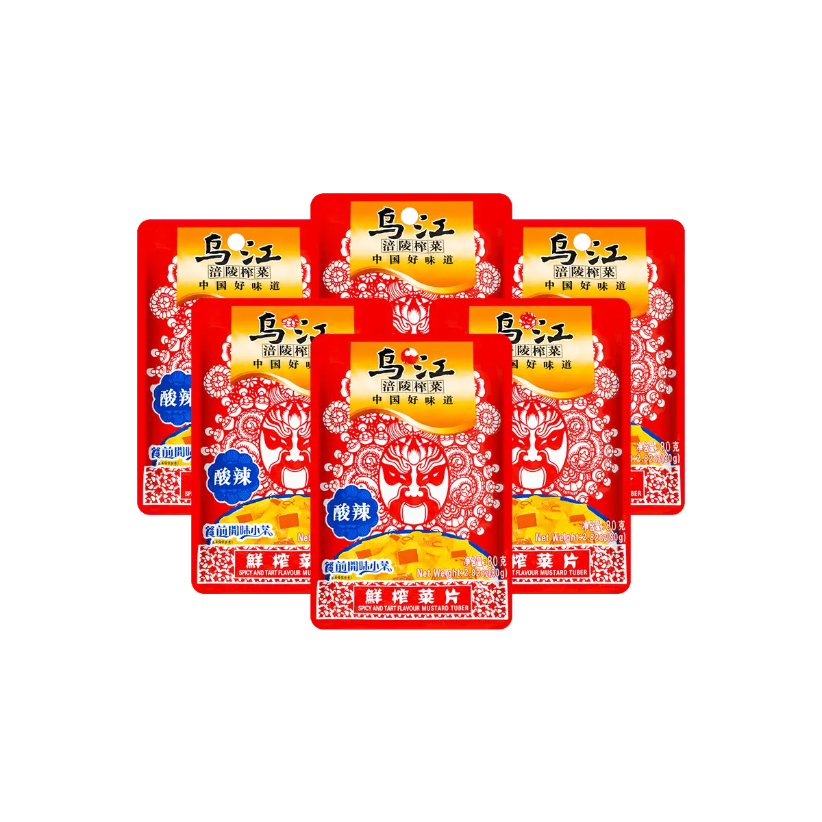 WUJIANG 【Value Pack】Preserved Mustard Green Slices 80g*6 Chinese Food