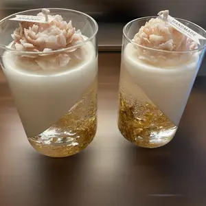 Golden White Candle for Home Decor and Festive Ornaments