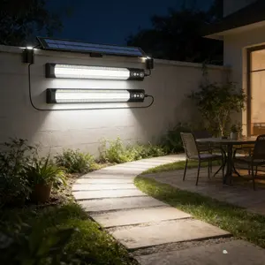 Solar Powered Outdoor LED Light Fixture, Motion Sensor & Remote Control, Waterproof Design, Ideal for Garden/camping Use