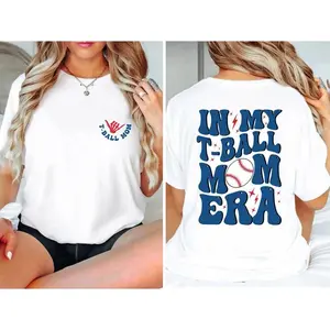 In My Tee-Ball Mom Era T-shirt, Retro Groovy Sports Tee Ball Mom T-shirt, T-Ball Mom T-Shirt, Gameday T-shirt, T-Ball Mama Shirt, T-ball Era