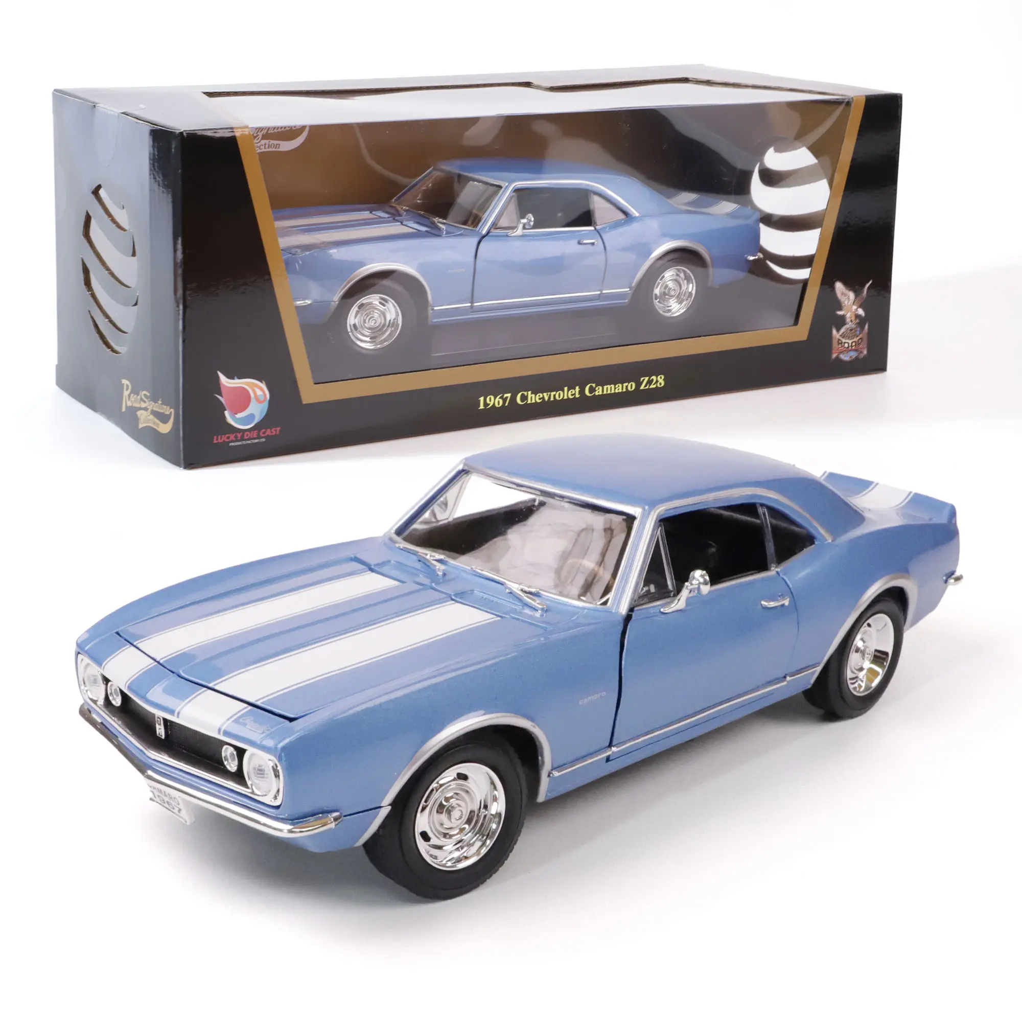 1967 Chevy Camaro Z28 1:18 Scale Diecast Model by Lucky Die Cast - Premium Alloy Sports Toy Cars with Display Case, Working Steering, Best Gift for Men, Dad & Kids 14+ Years Collector's